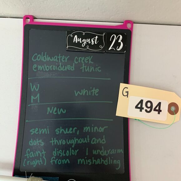 Coldwater Creek Embroidered Tunic Womens M Medium White Button Front Semi Sheer - Picture 14 of 15